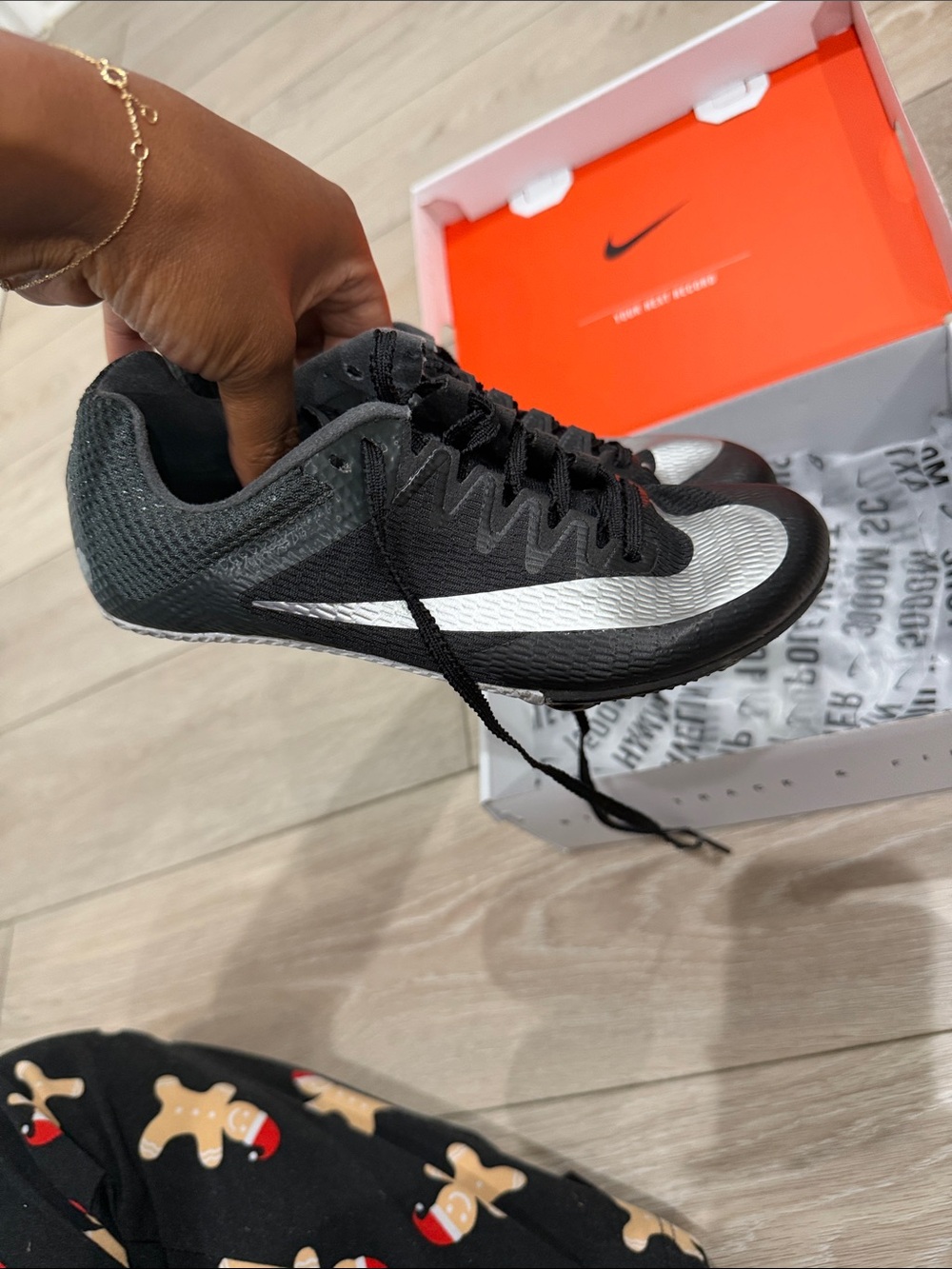 Nike Black and White Sprint Spikes